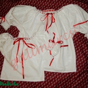 Népi buggyos ujjú női néptánc blúz, szalagos blúz -  - Meska.hu