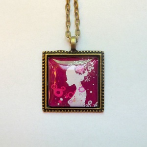 Lilás-rózsaszínes csajos nyaklánc - Meska.hu