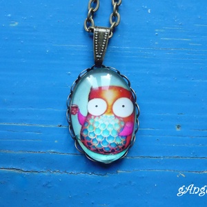 Bögrés bagoly nyaklánc, Ékszer, Nyaklánc, Medálos nyaklánc, Ékszerkészítés, MESKA