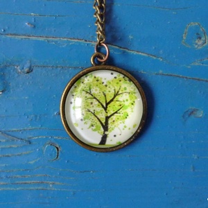 Szív - fa nyaklánc, Ékszer, Nyaklánc, Medálos nyaklánc, Ékszerkészítés, MESKA