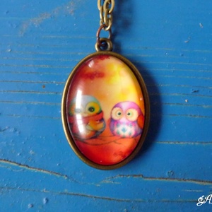 Bagoly pár nyaklánc - Meska.hu