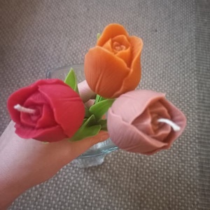 Gyertya tulipánok  - kellékek & szerszámok - dekorációs kellékek - dekorációs gyertya - Meska.hu