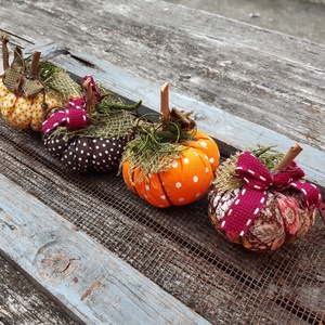 Édes Tököcskék. -4 db textil tök, dekoráció, őszi asztaldísz - otthon & életmód - dekoráció - Meska.hu