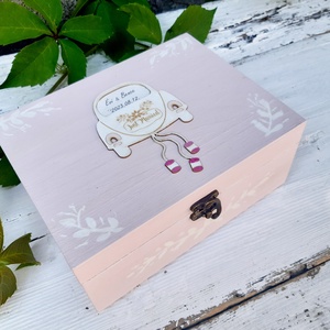 Esküvői autós  ajándék doboz, nászajándék, pénzátadó  doboz- fehér-pasztell rózsaszínben, Más színnel isRendelhető! - esküvő - emlék & ajándék - doboz - Meska.hu
