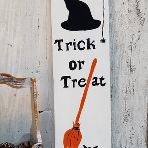 Boszis  tábla- ajtódísz, őszi dekoráció, Halloween tábla, halloween party, boszi, seprű - otthon & életmód - dekoráció - halloween - halloweeni ajtódíszek és ablakdíszek - Meska.hu