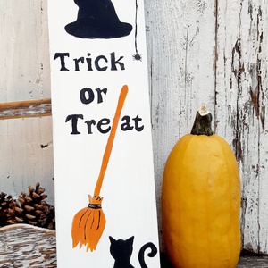 Boszis  tábla- ajtódísz, őszi dekoráció, Halloween tábla, halloween party, boszi, seprű - otthon & életmód - dekoráció - halloween - halloweeni ajtódíszek és ablakdíszek - Meska.hu