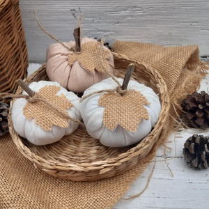 Textil tökök, dekoráció, őszi asztaldísz, 3 db  natűr, Otthon & Életmód, Dekoráció, Asztal és polc dekoráció, Asztaldísz, Varrás, MESKA