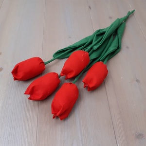  Piros Tulik- tulipán  textil dekoráció, tavaszi dísz,  - otthon & lakás - dekoráció - asztal és polc dekoráció - asztaldísz - Meska.hu