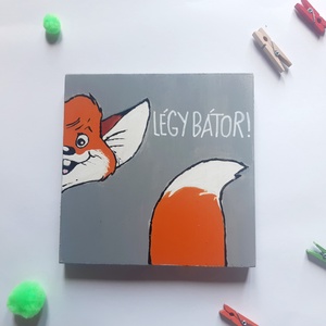 VUK a kisróka- Egyedi kézi festett faliképek, táblakép,  gyerekszobai dekoráció, ovi, suli kezdés ajándék, szülinapra - otthon & életmód - dekoráció - kép & falikép - táblakép - Meska.hu