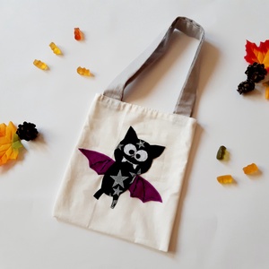 Mókás denevér- halloween táska gyerekeknek - otthon & életmód - dekoráció - halloween - halloweeni jelmez és kiegészítők - Meska.hu