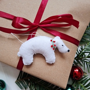  Karácsonyi erdő 4 db filc szett, karácsonyi dekoráció, függődíszek  - karácsony - karácsonyi lakásdekoráció - karácsonyfadíszek - Meska.hu