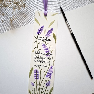 Réka akvarell virágok könyvjelző, kézzel festett levendulás, azonnal vihető, Könyv & Zene, Könyvjelző, Festészet, MESKA
