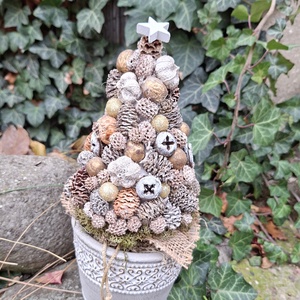 Természetes karácsony - adventi asztali dísz, termés fenyő karácsonyi dísz, - Meska.hu