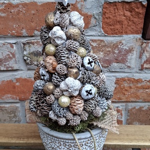 Természetes karácsony - adventi asztali dísz, termés fenyő karácsonyi dísz, - karácsony - adventi díszek - adventi asztaldísz - Meska.hu