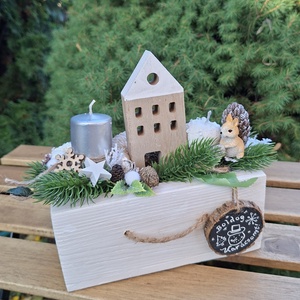 Karácsonyi faházikó -adventi, karácsonyi gyertyadísz, adventi ládika - karácsony - adventi díszek - adventi gyertyadíszek és koszorúdíszek - Meska.hu