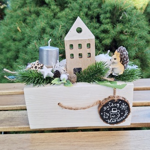 Karácsonyi faházikó -adventi, karácsonyi gyertyadísz, adventi ládika - karácsony - adventi díszek - adventi gyertyadíszek és koszorúdíszek - Meska.hu