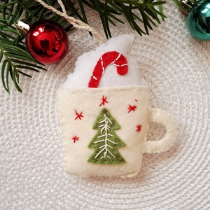 Karácsonyi kávés bögrék-karácsonyfadísz, ajándékkísérő, dekoráció - karácsony - karácsonyi lakásdekoráció - karácsonyfadíszek - Meska.hu