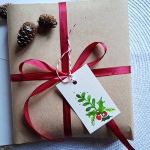 Karácsonyi zöldek- 6db- kézzel festett karácsonyi ajándékkísérő, dekoráció - karácsony - karácsonyi lakásdekoráció - karácsonyfadíszek - Meska.hu