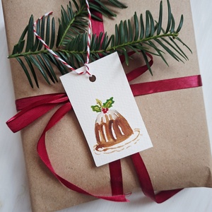 Karácsonyi díszben- 6db- kézzel festett karácsonyi ajándékkísérő, dekoráció - karácsony - karácsonyi lakásdekoráció - karácsonyfadíszek - Meska.hu