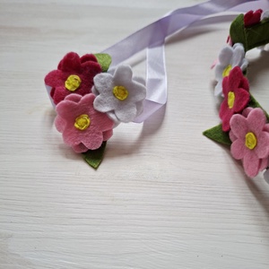 Tavaszi virágos fejdísz és csuklódísz kislánynak - farsangi jelmez, álarc kiegészítő Azonnal vihető! - ruha & divat - jelmez & álarc - jelmez - Meska.hu