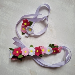Tavaszi virágos fejdísz és csuklódísz kislánynak - farsangi jelmez, álarc kiegészítő Azonnal vihető!, Ruha & Divat, Jelmez & Álarc, Jelmez, Varrás, MESKA