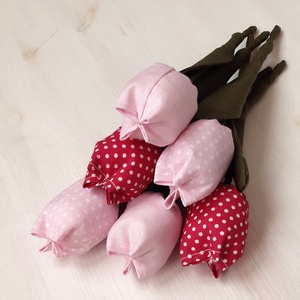 Rózsaszín és pink  tulipánok,  6db-os csokor, rendelhető, Otthon & Életmód, Dekoráció, Húsvéti asztaldíszek, Varrás, MESKA
