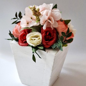 Vegyes virágok, Fakaspós virágdísz - otthon & életmód - dekoráció - asztal és polc dekoráció - asztaldísz - Meska.hu