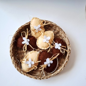 Csoki filc tojások- húsvéti függődísz, dekoráció, Ünnepi díszek, dekorációk, Húsvéti díszek és dekorációk, Húsvéti asztaldíszek, , MESKA