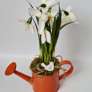 Gyere Tavasz! Hóvirágos  kanna- tavaszi dekoráció, asztaldísz, húsvéti dísz - ünnepi díszek, dekorációk - húsvéti díszek és dekorációk - húsvéti asztaldíszek - Meska.hu