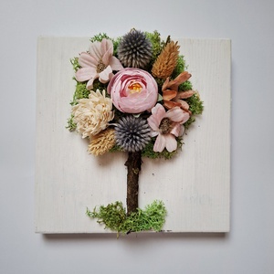 Életfa- fatáblás kép természetes anyagokból, ajándékba, ballagásra, ünnepi alkalmakra Azonnal vihető! - otthon & életmód - dekoráció - fali és függő dekoráció - függődísz - Meska.hu