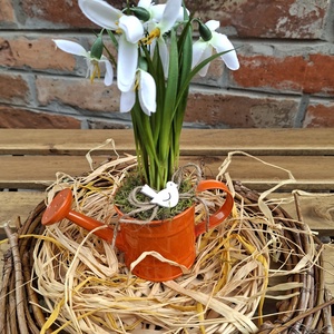 Gyere Tavasz! Hóvirágos  kanna- tavaszi dekoráció, asztaldísz, húsvéti dísz - Meska.hu