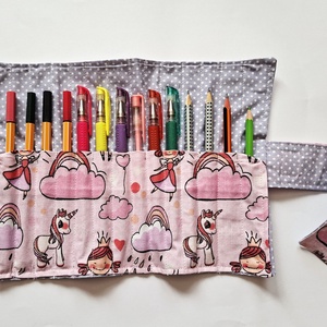 Unikornisos Ceruzatekercs , toll és ceruzatartó, ovis ballagás, születésnap, gyereknap ajándéknak, Otthon & Életmód, Papír, írószer, Tolltartó & Ceruzatekercs, Varrás, MESKA