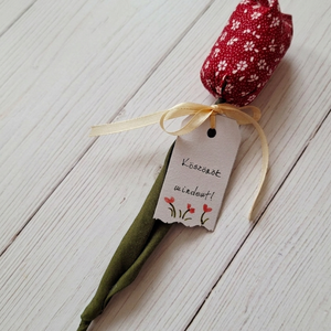 Meggypiros tulipán kézzel festett kártyával Pedagógusnapra ajándékba Azonnal vihető! - Meska.hu