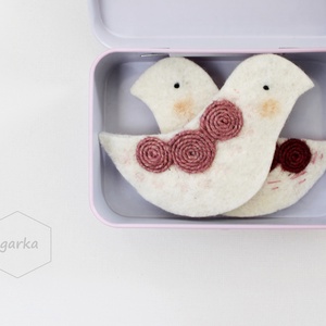 2 db madár kitűző, Ékszer, Kitűző és Bross, Kitűző, Varrás, Meska