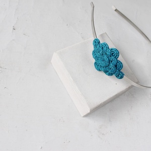 Türkizkék  hajráf  - ruha & divat - hajdísz & hajcsat - hajráf & hajpánt - Meska.hu