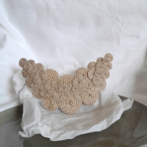 Natúr kender nyaklánc, Esküvő, Ékszer, Nyaklánc, Varrás, MESKA