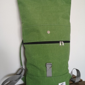 Zöld vízálló rolltop hátizsák - táska & tok - hátizsák - hátizsák - Meska.hu