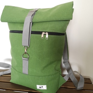 Zöld vízálló rolltop hátizsák - Meska.hu