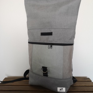 Szürke vízálló rolltop hátizsák - táska & tok - hátizsák - roll top hátizsák - Meska.hu
