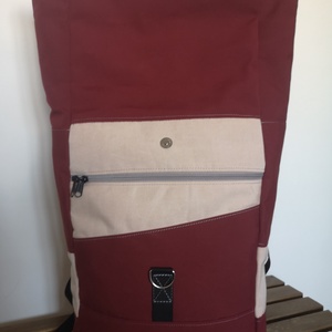 Bordó-púderrózsaszín vízálló rolltop hátizsák - táska & tok - hátizsák - roll top hátizsák - Meska.hu