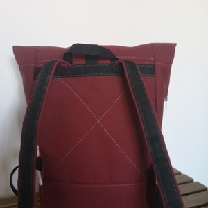 Bordó-púderrózsaszín vízálló rolltop hátizsák - táska & tok - hátizsák - roll top hátizsák - Meska.hu