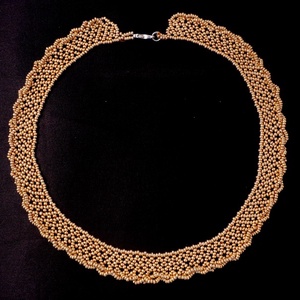 Antik arany színű gyöngynyaklánc, gyöngygallér, ajándék - ékszer - nyaklánc - gyöngyös nyaklánc - Meska.hu