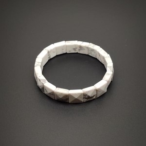 Howlit fazettált négyzet karkötő 10,5x10,5mm, Ékszer, Karkötő, Ásványkarkötő, , MESKA