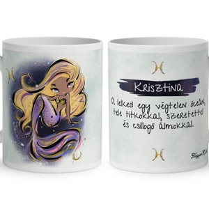 Személyre szabható - Szőke hajú Csini Halak lány mintás bögre, Otthon & Életmód, Konyhafelszerelés, tálalás, Tálalás, Bögre & Csésze, , MESKA