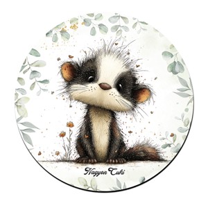 Az erdő bölcs remetéje, cuki borz mintás pohár alátét, , , MESKA