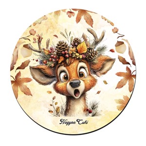 Cuki őszi csodálkozó szarvas mintás pohár alátét, , , MESKA