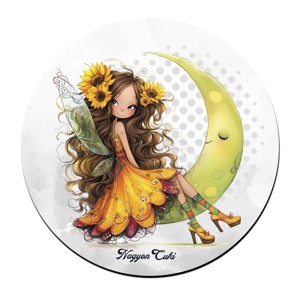 6 db cuki napraforgós tündérlány kör alakú alátét szett (#67) -  - Meska.hu