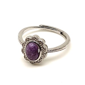 Egyensúlyt teremtő csaroit ásvány gyűrű állítható 8x5mm, Ékszer, Gyűrű, , MESKA