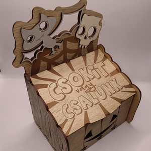 Csokit vagy csalunk  Halloween töklámpás fa édességtartó doboz - otthon & életmód - dekoráció - halloween - halloweeni dekoráció - Meska.hu
