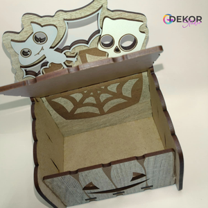 Csokit vagy csalunk  Halloween töklámpás fa édességtartó doboz - otthon & életmód - dekoráció - halloween - halloweeni dekoráció - Meska.hu